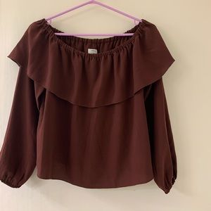 Burgundy Wilfred Off-the-shoulder Top